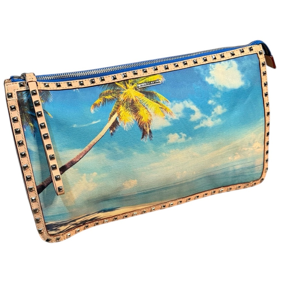 Rebecca Minkoff Blue and Yellow Tropical Clutch